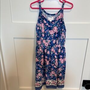 BCBGirls size S 7/8 Floral Blue and Pink Dress